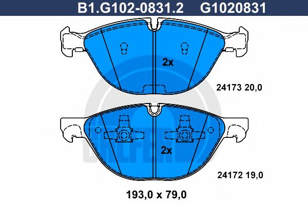 Купить GALFER B1G10208312 Комплект тормозных колодок, дисковый тормоз