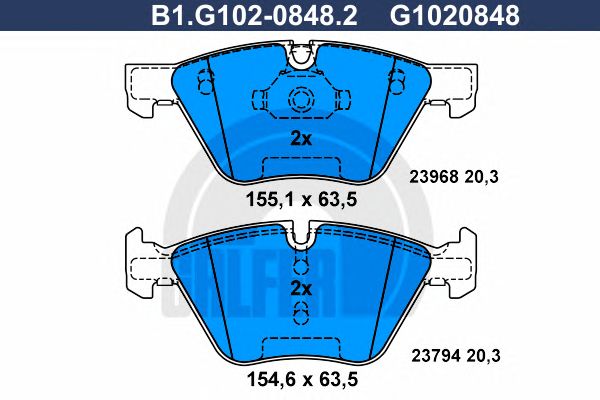 Купить GALFER B1G10208482 КОЛОДКИ ПЕРЕД E60/E84/E90