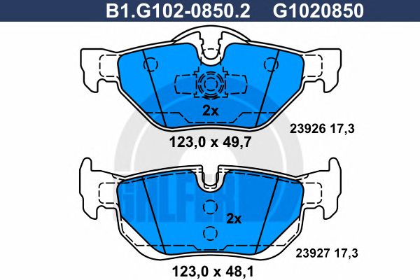 Купить GALFER B1G10208502 КОЛОДКИ ЗАД 90