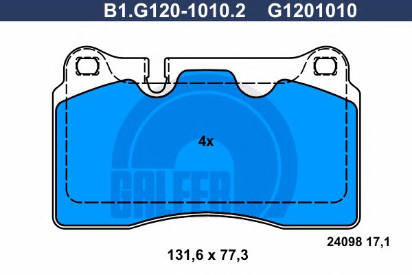 Купить GALFER B1G12010102 Комплект тормозных колодок, дисковый тормоз