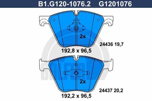 Купить GALFER B1G12010762 Комплект тормозных колодок, дисковый тормоз