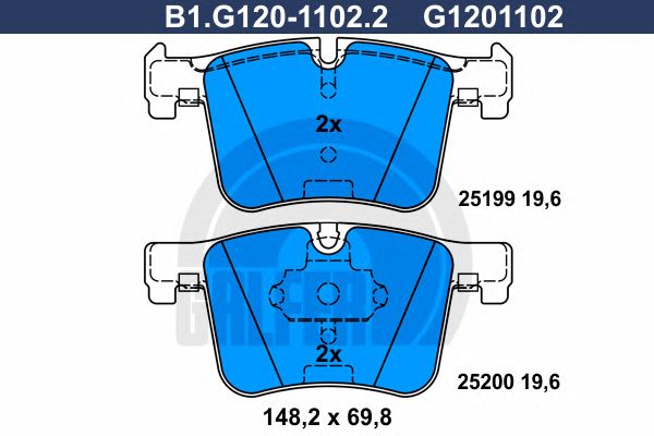 Купить GALFER B1G12011022 Комплект тормозных колодок, дисковый тормоз