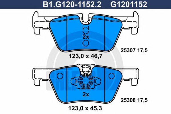 Купить GALFER B1G12011522 Комплект тормозных колодок, дисковый тормоз
