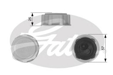 Купить GATES RC227 Крышка расширительного бачка системы охлаждения, FORD/MAZDA