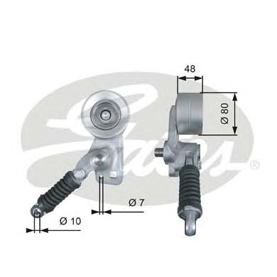 Купить GATES T38604 натяжитель ремня в сборе! 80x48 M10 \ MB Actros