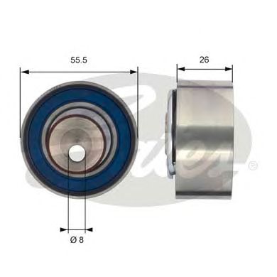 Купить GATES T43156 Ролик натяжитель ремня ГРМ T43156 (7784-21130)