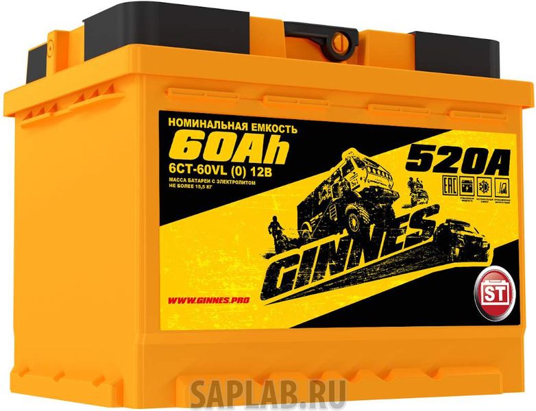 Купить GINNES GY6001 Аккумулятор автомобильный GINNES 6СТ-60.0 GY6001
