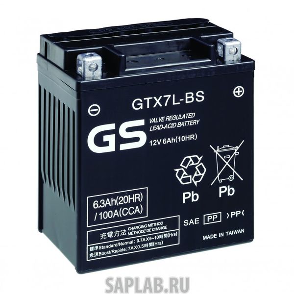 Купить GS_YUASA GTX7LBS Аккумулятор GS Yuasa GTX7L-BS 12В 6Ач 100CCA 114x71x131 мм Обратная (-+)