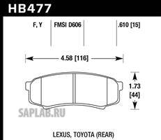 Купить HAWK HB477F610 КОЛОДКИ ЗАД 0446660080 керамика