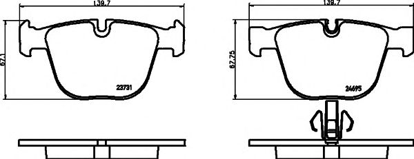 Купить BEHR 8DB355014141 КОЛОДКИ ЗАД F01