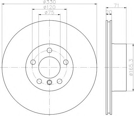 Купить BEHR 8DD355119541 ДИСК ТОРМОЗНОЙ F25 ЗАД