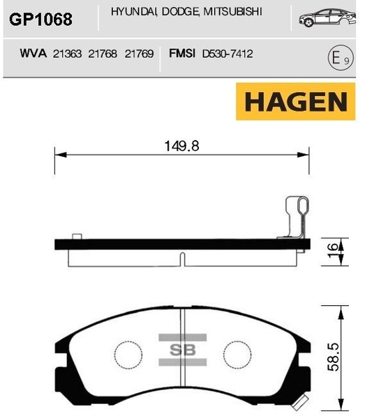 Купить SANGSIN GP1068 Колодки передние MITSUBISHI OUTLANDER I-III GP1068
