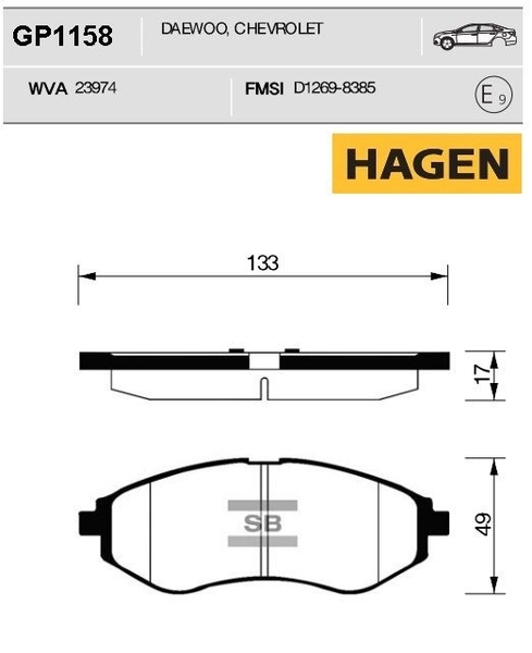 Купить SANGSIN GP1158 Колодки передние CHEVROLET AVEO (T200/250) GP1158
