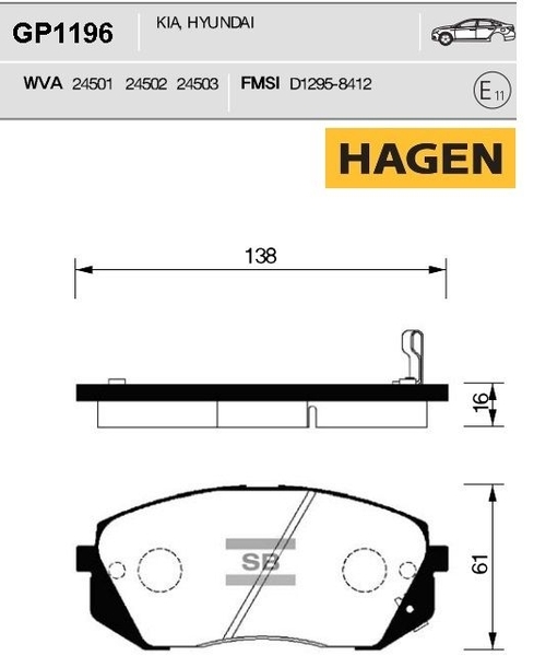 Купить SANGSIN GP1196 Колодки передние KIA CEED 2012- GP1196