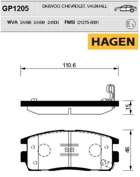 Купить SANGSIN GP1205 Колодки тормозные задние GM Captiva/OPEL Antara GP1205