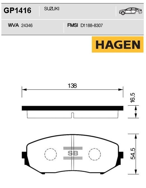 Купить SANGSIN GP1416 Колодки передние SUZUKI GRAND VITARA II 05- GP1416