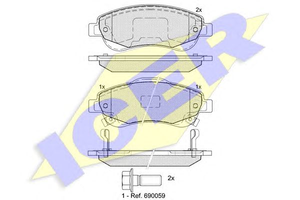 Купить ICER 181887 Колодки тормозные передние 45022SWWG02 45022T1EG00