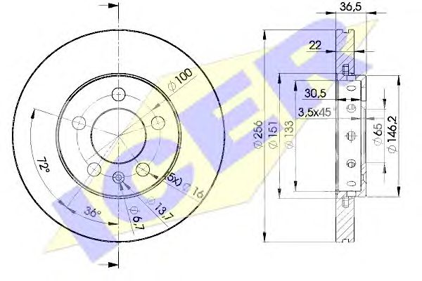 Купить ICER 78BD56022 к-кт дисков тормозных передних! 2шт.\ Audi A2/A3,VW Golf/Bora 1.6 96>
