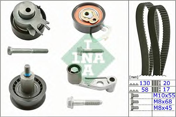 Купить INA 530008910 Комплект ГРМ SKODA OCTAVIA (1Z) 1.4, VW GOLF IV 1.4, 1.6 530008910