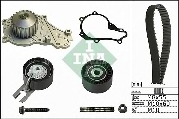 Купить INA 530023930 Комплект ГРМ с насосом PEUGEOT BIPPER TEPEE 1.4HDi 530023930