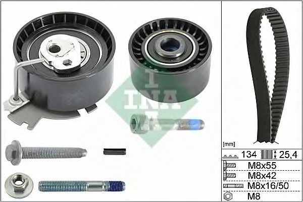 Купить INA 530037910 Комплект ГРМ CITROEN BERLINGO II, C4, PEUGEOT 307, PARTNER II 530037910