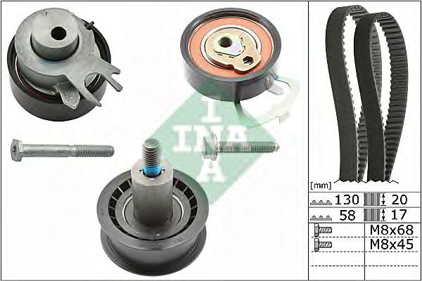 Купить INA 530053810 Комплект ГРМ SKODA FABIA, VW GOLF V, VI 1.4 530053810