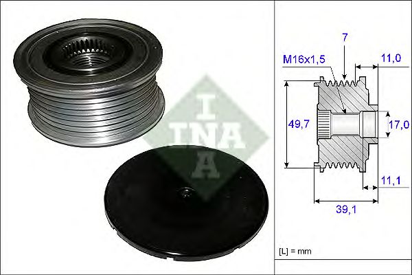 Купить INA 535008410 Шкив генератора MERCEDES ML280CDI-350CDI W164, G350CDI/G400 W463 00- 535008410