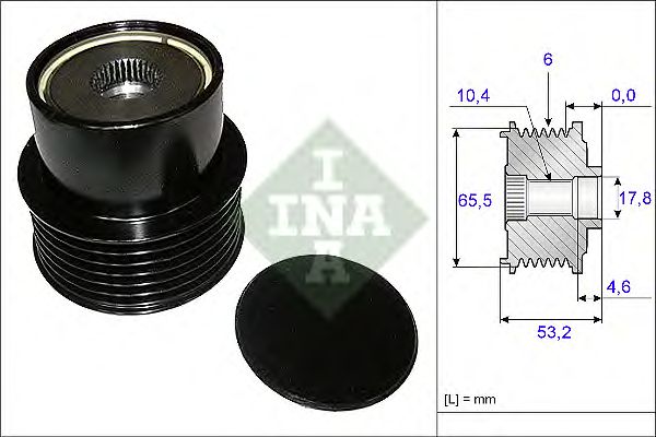 Купить INA 535019510 Шкив генератора VOLVO S60 II, S80 II, XC90 3.0, 3.2 535019510