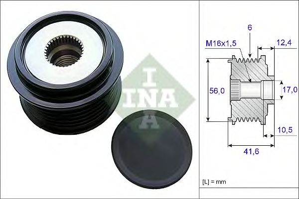 Купить INA 535021010 Шкив генератора AUDI A4 (B8), A6 (C7), VW TRANSPORTER V-VI 535021010
