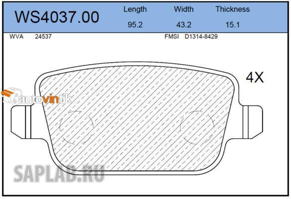 Купить JEENICE WS403700 Колодки тормозные дисковые | зад |