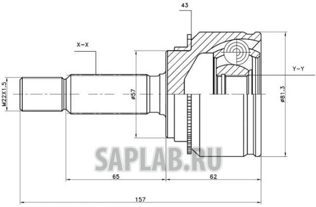 Купить JIKIU JC23022 ШРУС внешний (ABS)