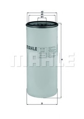 Купить MAHLE KC251 фильтр топливный! H260.5 D108 d93/M32x1.5\ Volvo FH/FM9/16 Series II 01>,RVI Premium 00>