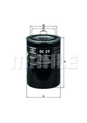 Купить MAHLE OC59 фильтр масляный! АКПП H=141\ RVI Midliner, MAN, Steyr