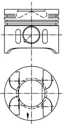 Купить KOLBENSCHMIDT 41014620 Поршень ДВС MERCEDES-BENZ 2.2CDi OM611 =88 2.5x2x3 +0.5 03>