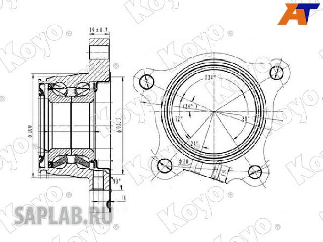 Купить KOYO 2DACF044N4A Ступица задняя левая TOYOTA LC 150, LEXUS GX 460 4246060010