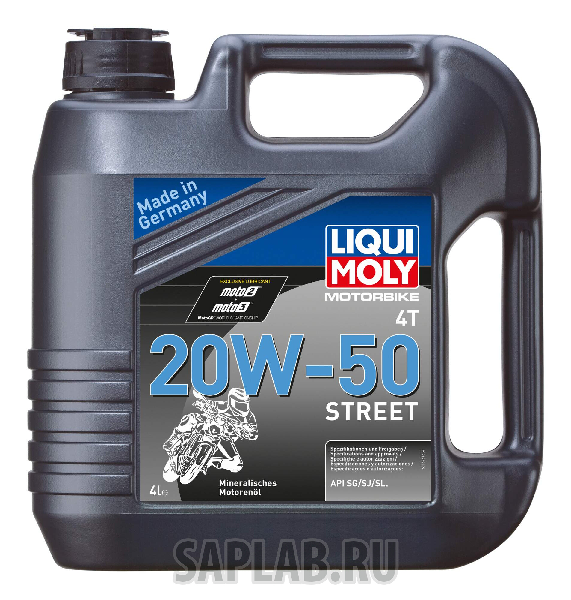 Купить LIQUI MOLY 1696 Мин. мот.масло д/4-т.мотоц. Motorbike 4T Street 20W-50 SG/SJ/SL (4л) 1696
