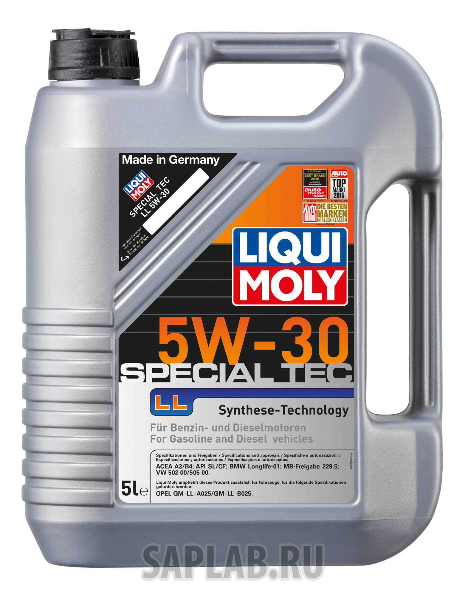 Купить LIQUI MOLY 8055 НС-синт. мот.масло Special Tec LL 5W-30 SL A3/B4 (5л) (2448) 8055