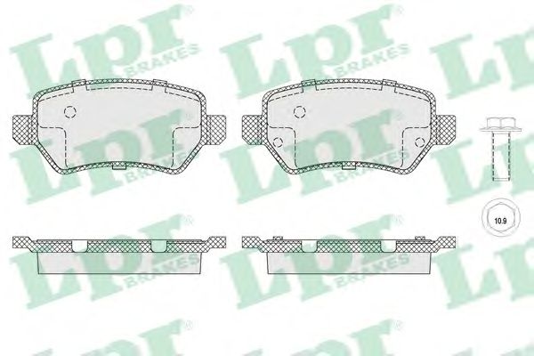 Купить LPR 05P1650 Колодки задние OPEL ASTRA G/H, MERIVA, ZAFIRA A/B 05P1650