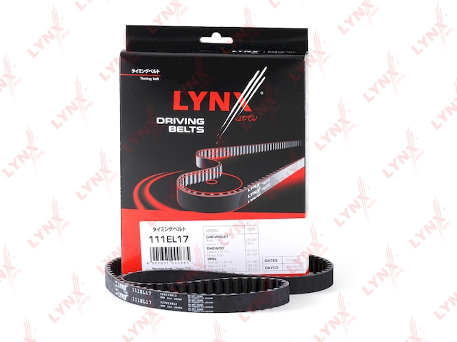 Купить LYNX 111EL17 Ремень ГРМ подходит для CHEVROLET Aveo 1.5 05-08/Kalos 1.4-1.5 03/Lanos 1.4, DAEWOO Espero/Lanos/Kalos/Nexia 1.4-1.5, OPEL Astra F-G /Corsa A-B 1.4-1.6 (ALL 8V) 111EL17