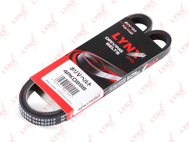 Купить LYNX 4PK0898 Ремень поликлиновой подходит для CHRYSLER Sebring 2.0-2.4 01/Voyager 2.4 00, HONDA CR-V 2.0 99-02, HYUNDAI Accent 1.3/1.5 94-00/Getz 1.3 02/Lantra 1.5 96-00 (12V)/, KIA Sephia 1.5-1.6 9 4PK0898