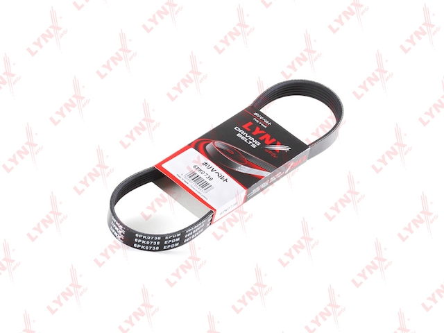 Купить LYNX 6PK0738 Ремень поликлиновой подходит для AUDI A2 1.6 02-05, SEAT Cordoba 1.4 94-09 / Ibiza 1.4 93, SKODA Fabia 1.4 99 / Octavia 1.4 00 / Roomster 1.4 06, VW Caddy 1.4 04 / Golf III 1.4-1.6 91 6PK0738