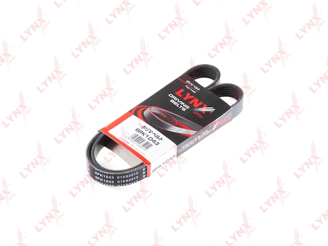Купить LYNX 6PK1043 Ремень поликлиновой подходит для AUDI A3 1.6-2.0, FORD Galaxy 1.9TD 95-06, HONDA Prelude 2.2, SKODA Octavia 2.0 04, VW Golf 1.6-2.0/Jetta 1.6-2.0 05/Passat 1.6-2.0 6PK1043