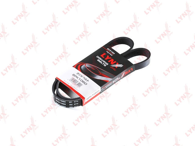 Купить LYNX 6PK1060 Ремень поликлиновой подходит для CHRYSLER 300M 2.7 00-04, NISSAN Murano 3.5 05/Pathfinder 3.3 97-04, VW Transporter 4 2.0 90-03 6PK1060