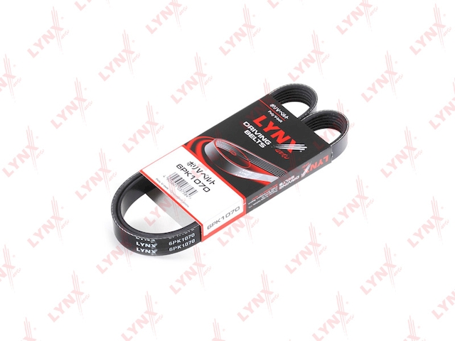 Купить LYNX 6PK1070 Ремень поликлиновой подходит для CITROEN C4 1.6 16V 04/Evasion 2.0 94-02/Xsara 1.8 97-00/ZX 91-97, FIAT Ulysse 94-02, PEUGEOT 307/405, VW Golf/Caddy 1.4-1.6 95-04, Polo 95 6PK1070