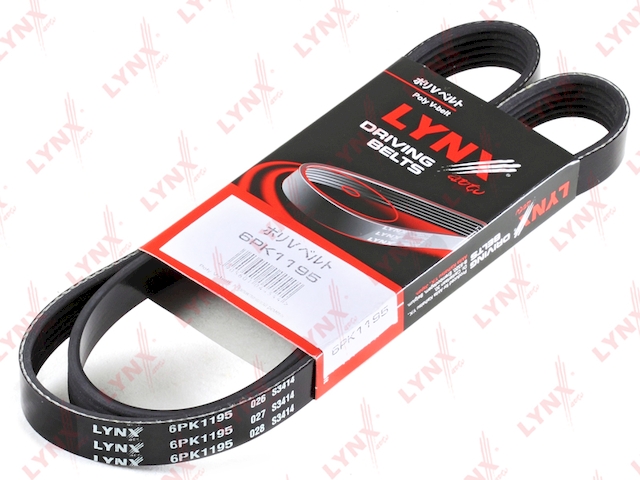 Купить LYNX 6PK1195 Ремень поликлиновой подходит для BMW 7/8 5.0 94-01, FIAT Punto 1.9TD 99, HYUNDAI XG 350 03, KIA Opirus 3.5 03 6PK1195