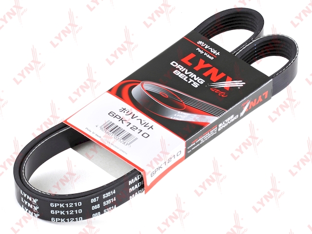 Купить LYNX 6PK1210 Ремень поликлиновой подходит для NISSAN Qashqai/X-Trail 2.0 07, OPEL Astra J 1.4/T 09/Meriva B 1.4 10, RENAULT Clio 1.9 td 99-05/Kangoo 1.9 D 03, TOYOTA Yaris 1.0 06 6PK1210