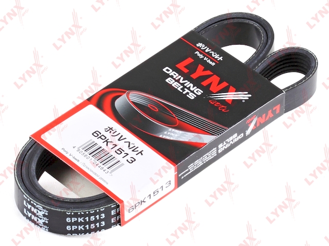 Купить LYNX 6PK1513 Ремень поликлиновой подходит для HYUNDAI Elantra 2.0D 01 / Grandeur 2.2D 06 / Santa Fe 2.0D-2.2D 06 / Sonata 2.0D 06 / Tucson 2.0D 06, KIA Carens 2.0D 02 / Cerato 2.0D 04 / Magentis 6PK1513