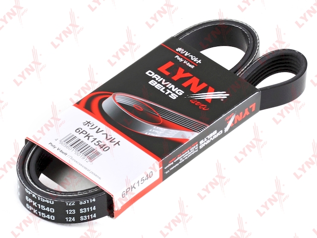 Купить LYNX 6PK1540 Ремень поликлиновой подходит для BMW 3(E46) 2.0-3.0 00/5(E39/E60) 2.0-3.0, FORD Escort 1.6-1.8 92-95, TOYOTA Corolla 1.4-1.6 00-02, VW Golf 1.6 02-06 6PK1540