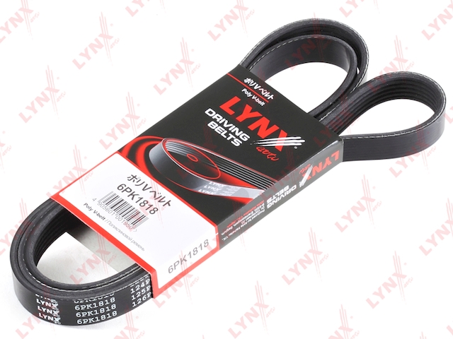 Купить LYNX 6PK1818 Ремень поликлиновой подходит для FIAT Doblo 1.9TD 01, FORD Escort 1.6-1.8 90-95/Mondeo II 2.5 96-00/Scorpio 2.0 94/Sierra 2.0 90-93, RENAULT Laguna 1.6 05/Logan 1.6 07, TOYOTA Corolla 6PK1818