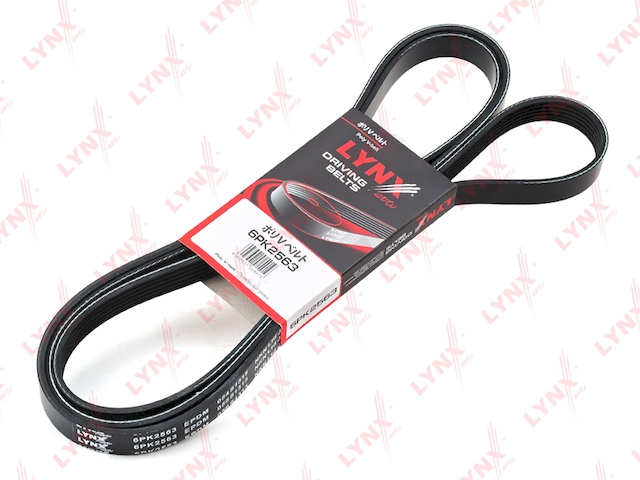 Купить LYNX 6PK2563 Ремень поликлиновой подходит для MITSUBISHI Lancer 1.8 08 / Outlander 2.4 07, CITROEN C-Crosser 2.4 08, PEUGEOT 4007 2.4 08 6PK2563